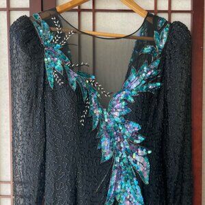 Long Vintage Sequin Rodeo Queen Gown